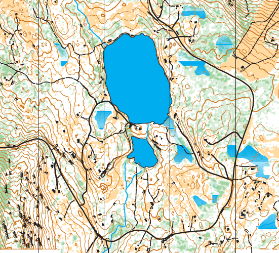 Røstjern. O-kart fra laserdata og FKB-data.